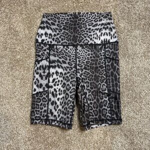 Yogalicious Leopard Print High-Waisted Shorts